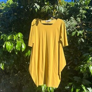 Bryn Walker knit green/yellow draped tunic/mini dress